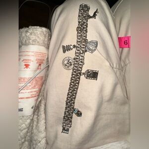 .925 VINTAGE Silver Double sided Charm Bracelet